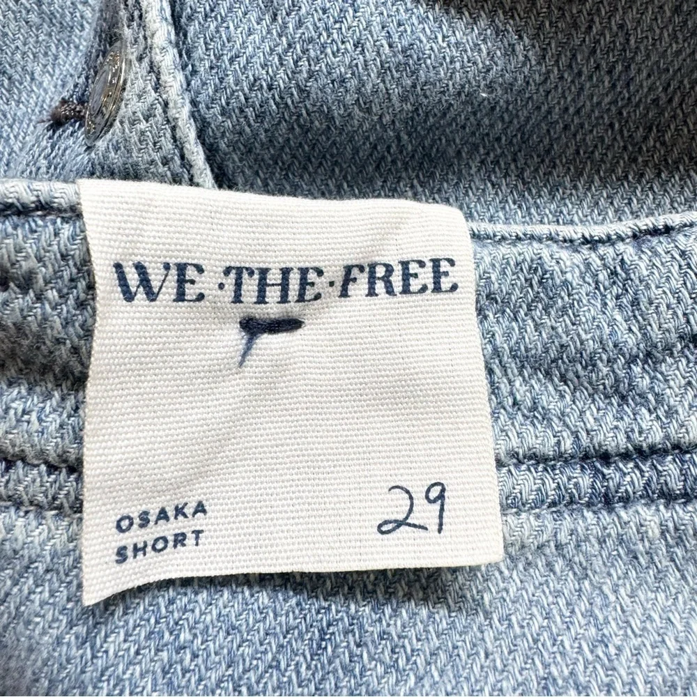 NWT Free People Osaka Long Baggy Jean Shorts Blue 29
